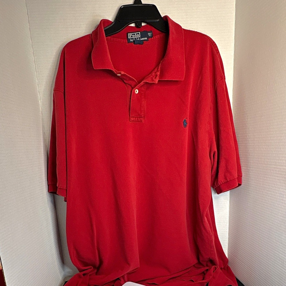 Polo by Ralph Lauren Men's Red 3XLT Big & Tall Short Sleeve Cotton Polo
